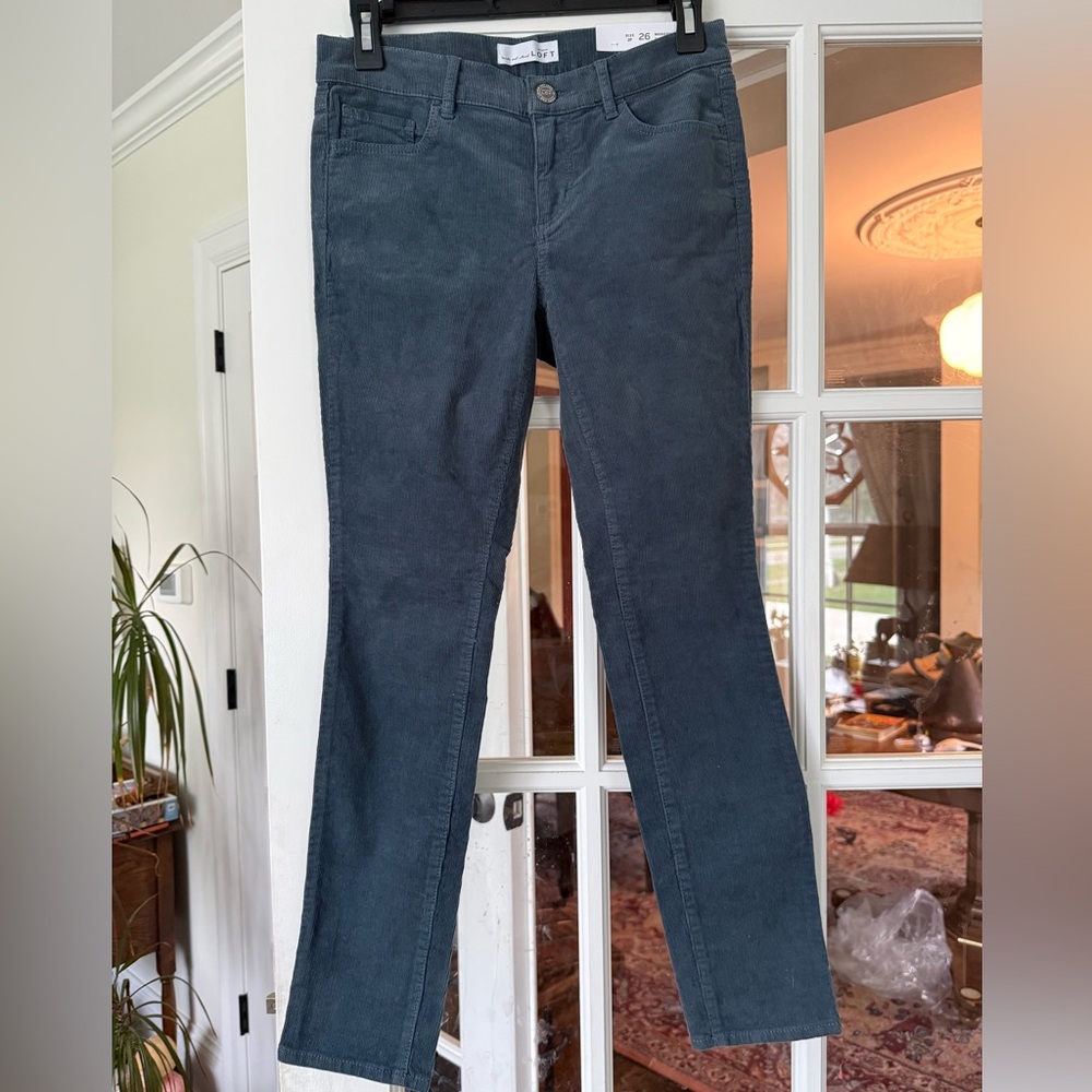 LOFT Dark Blue Skinny Corduroy Pants